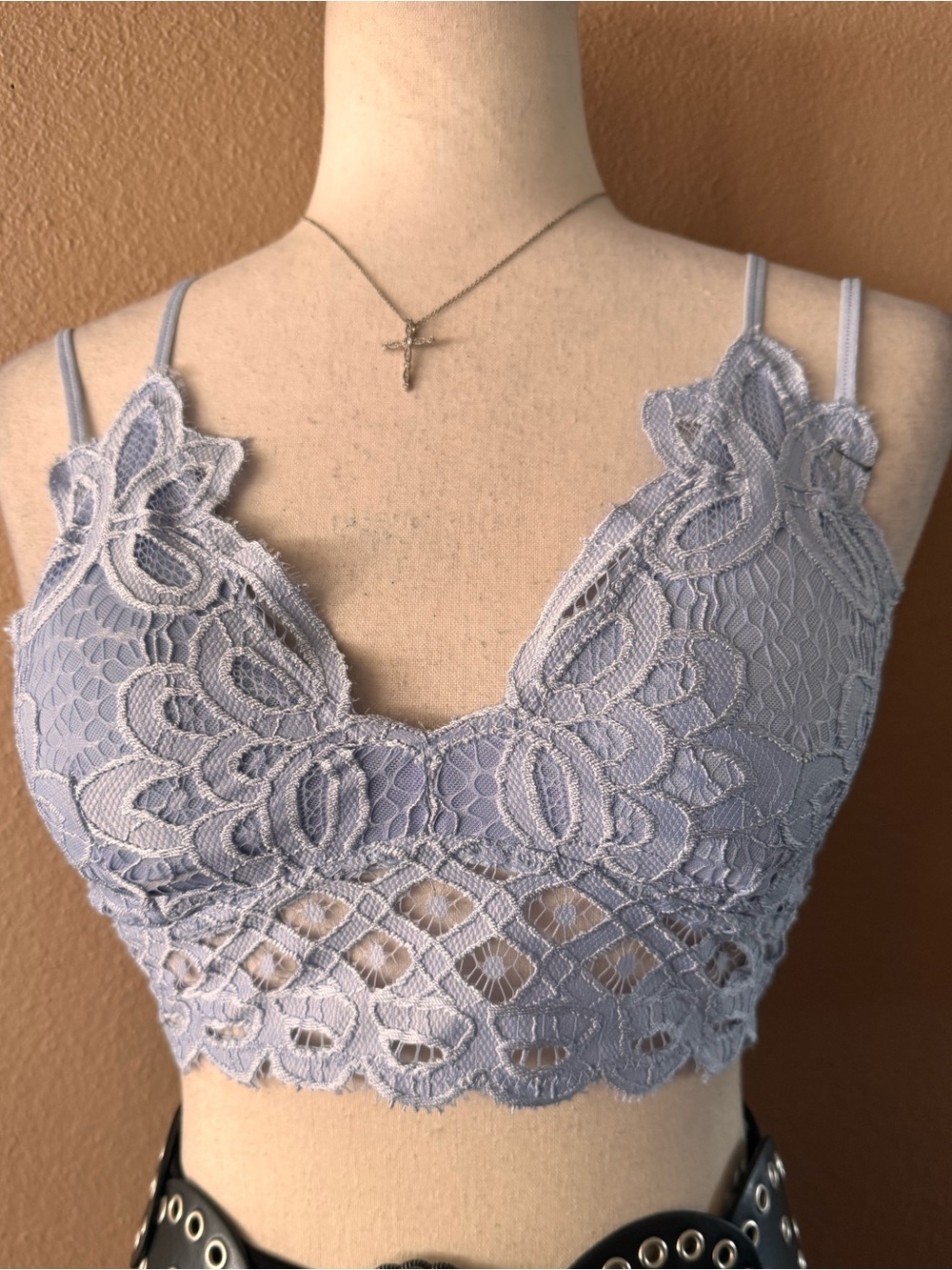 Lace Bralette Crop Top in Light Lavender - Women's Intimates